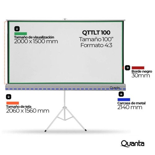Pantalla para Proyeccion Quanta 100" QTTLM100