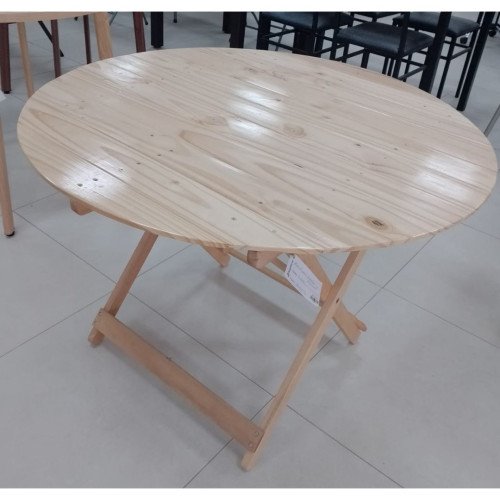 Mesa plegable de madera redonda 100cm