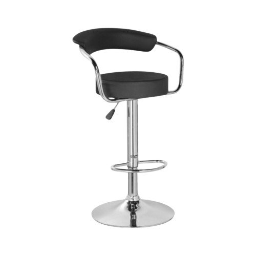 Butaca De Barra Con Respaldo Level LVS-007 Negra