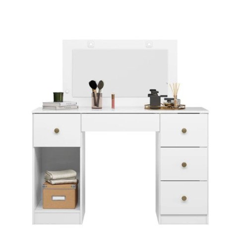 Tocador Noval Sonhos con espejo y 1 puerta, color blanco