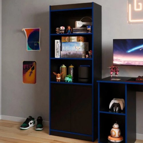 Armario gamer 2 puertas GTX PAT NG/AZUL