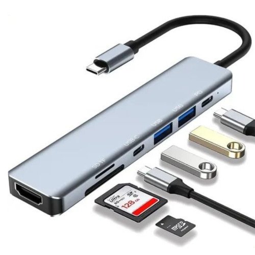 Adaptador Hub USB Tipo C 7 en 1