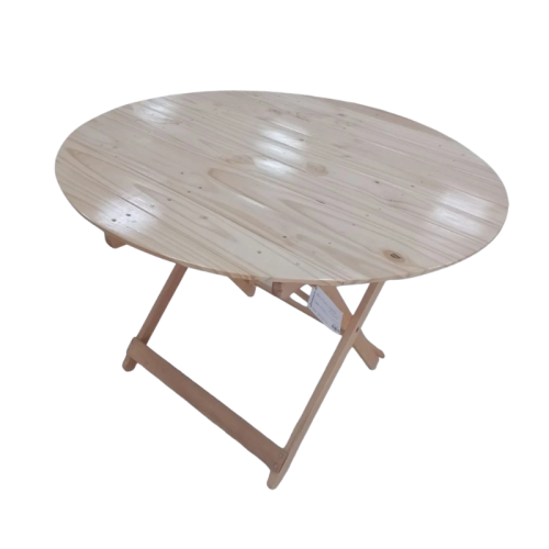 Mesa Plegable de Madera Redonda 100cm