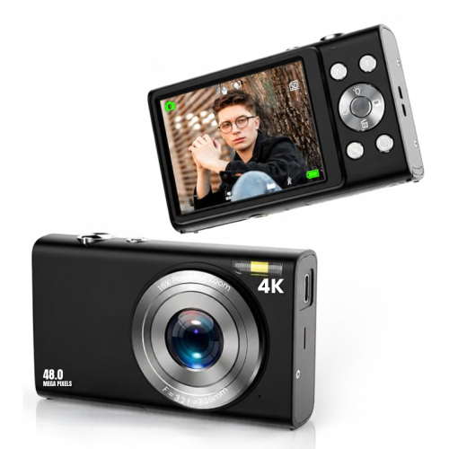 Cámara Digital 4K 48MP con Autofoco (Negro)